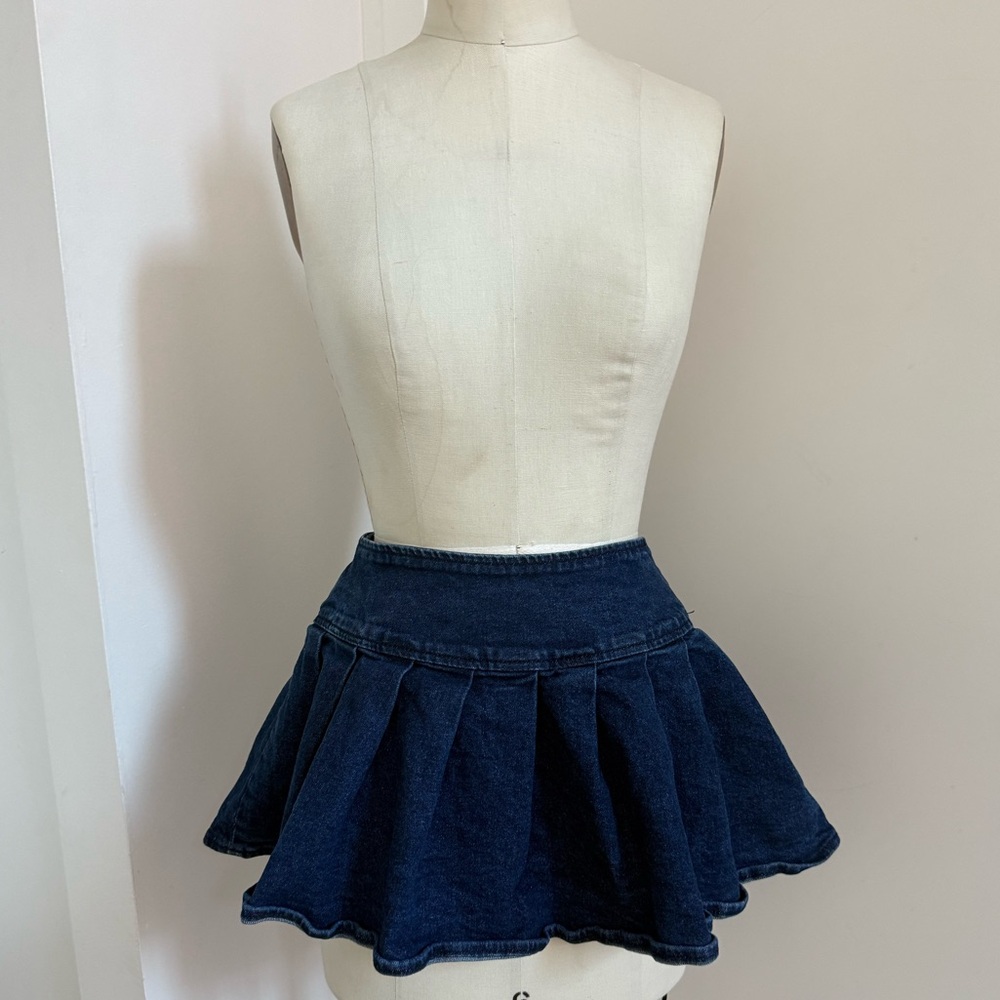 hot topic social collision Denim Mini Skirt xs